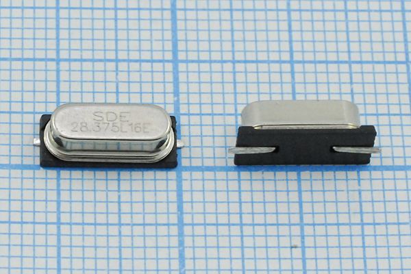 Кварцевый резонатор 28,375 МГц - 28375 SMD49S4 16 10 30/-40~85C 49S-SMD 1Г