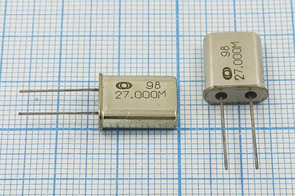 Кварцевый резонатор 27 МГц - 27000 HC49U S 20 20/-10~60C РК367-01МД-7АП 3Г