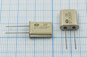 Кварцевый резонатор 27 МГц - 27000 HC49U S 20 20/-10~60C РК367-01МД-7АП 3Г