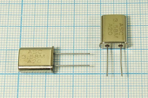 Кварцевый резонатор 3,58 МГц - 3580 HC49U 12 1Г (ASC)