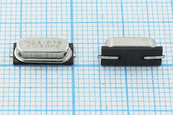 Кварцевый резонатор 24,576 МГц - 24576 SMD49S4 30 30 1Г (N24.576AC30PE)