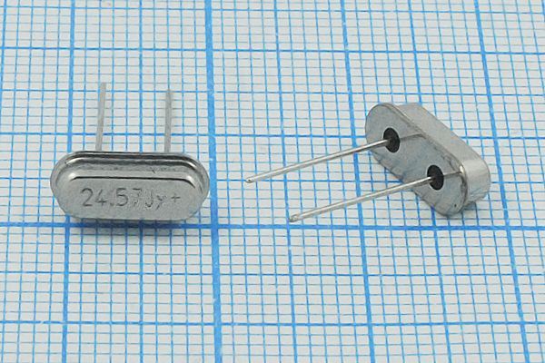 Кварцевый резонатор 24,576 МГц - 24576 HC49S3 30 30 30/-20~70C SS3 1Г (24.57Jy)