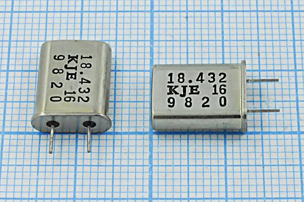 Кварцевый резонатор 18,432 МГц - 18432 HC49U 16 1Г 4,5мм (KJE 16)