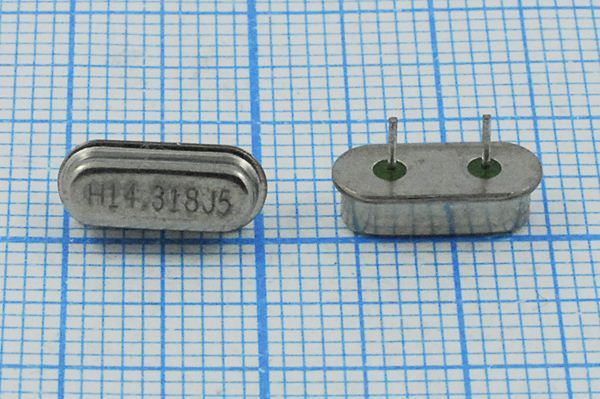 Кварцевый резонатор 14,31818 МГц - 14318,18 HC49S3 16 30 1Г 4мм (H14,318J5)