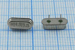 Кварцевый резонатор 14,31818 МГц - 14318,18 HC49S3 16 30 1Г 4мм (H14,318J5)