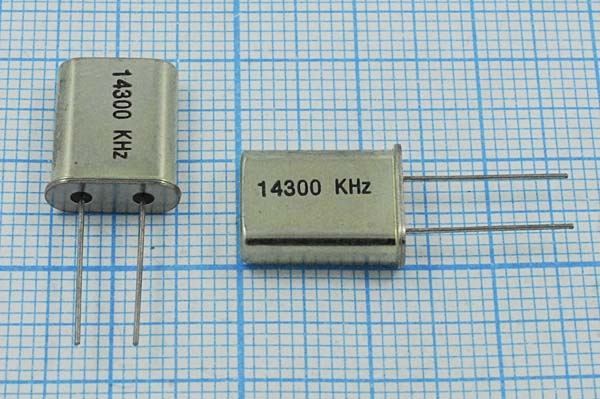 Кварцевый резонатор 14,3 МГц - 14300 HC49U S 1Г (14300kHz)