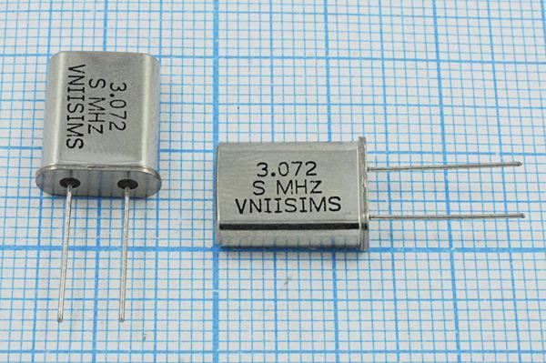 Кварцевый резонатор 3,072 МГц - 3072 HC49U S 15 30/-40~70C РПК01МД-6ВС 1Г