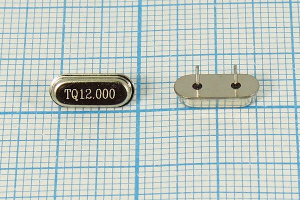 Кварцевый резонатор 12 МГц - 12000 HC49S2 18 30 1Г 4мм (TQ12.000)