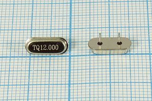 Кварцевый резонатор 12 МГц - 12000 HC49S2 18 30 1Г 4мм (TQ12.000)