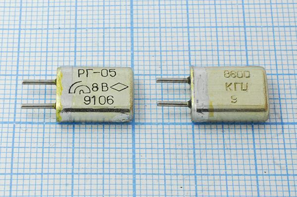 Кварцевый резонатор 8,6 МГц - 8600 HC25U 15 50/-60~85C РГ05МА-14ЕТ 1Г