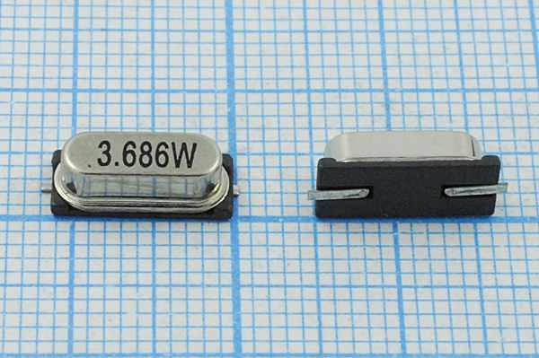 Кварцевый резонатор 3,6864 МГц - 3686,4 SMD49S4 20 SMD49S 1Г (3.686W)
