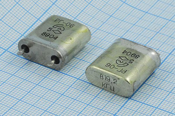 Кварцевый резонатор 0,8192 МГц - 819,2 БВ S 20 50/-60~85C РГ06БВ-7ДУ 1Г