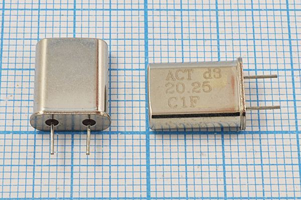 Кварцевый резонатор 20,25 МГц - 20250 HC49U 13 20 1Г 5мм (C1F)