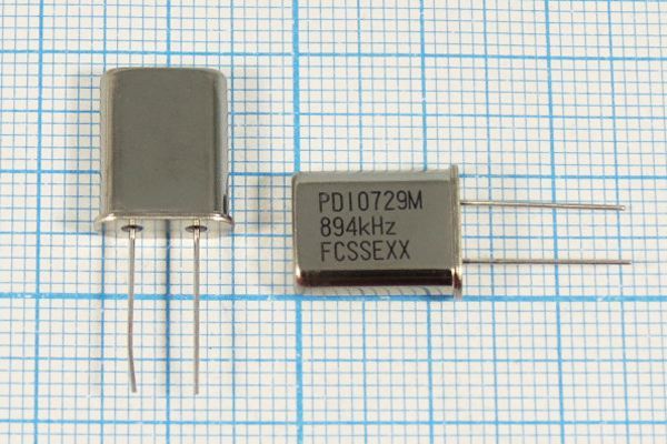 Кварцевый резонатор 0,894 МГц - 894 HC49U S 50 100/-10~60C HA[PDI] 1Г (894k FCSS