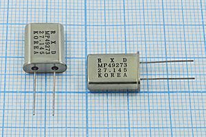 Кварцевый резонатор 27,145 МГц - 27145 HC49U 27 MP49 3Г (RXD) Кварцевый резонатор 27,145 МГц - 27145 HC49U 27 MP49 3Г (RXD)