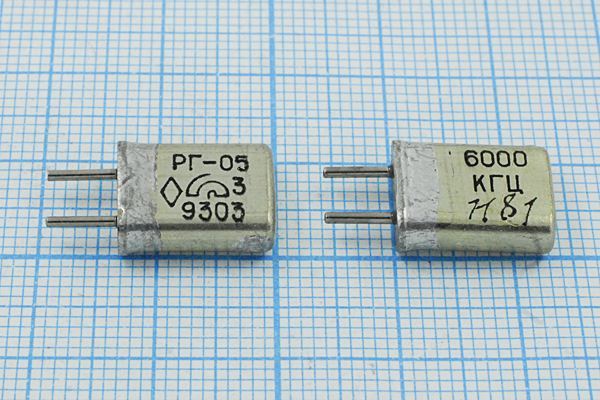 Кварцевый резонатор 6 МГц - 6000 HC25U S 15 20/-10~60C РГ05МА-14БП 1Г