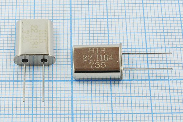 Кварцевый резонатор 22,1184 МГц - 22118,4 HC49U 20 30 30/-20~70C HC-49U[HIB] 1Г