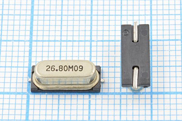 Кварцевый резонатор 26,8 МГц - 26800 SMD49S4 ATSM-49 1Г (26.80M09)