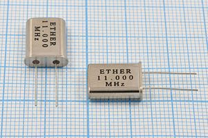 Кварцевый резонатор 11 МГц - 11000 HC49U 1Г (ETHER) Кварцевый резонатор 11 МГц - 11000 HC49U 1Г (ETHER)