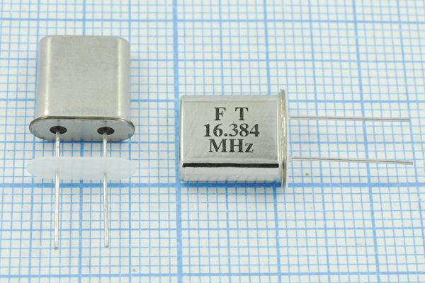 Кварцевый резонатор 16,384 МГц - 16384 HC49U1 S 30 30/-20~70C T[HC-49T] 1Г +IS