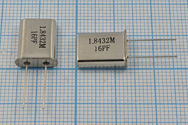 Кварцевый резонатор 1,8432 МГц - 1843,2 HC49U 16 20 30/-40~85C 49U[STE] 1Г (16PF