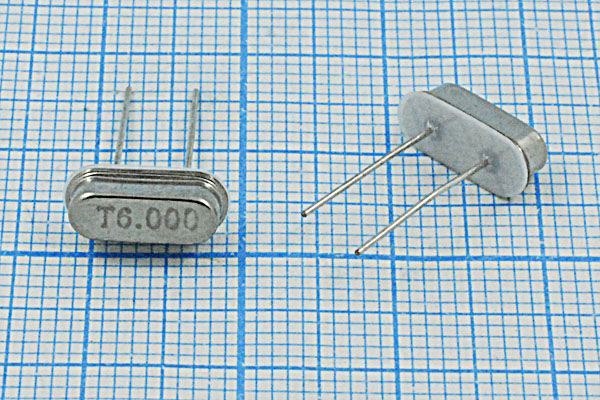 Кварцевый резонатор 6 МГц - 6000 HC49S3 16 20 30/-20~70C S[FT] 1Г +IS (T)