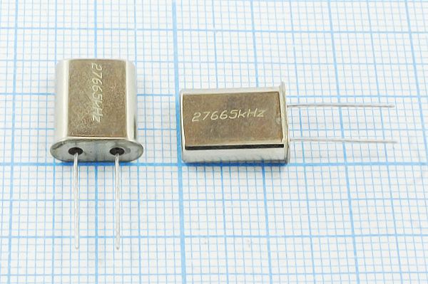 Кварцевый резонатор 27,665 МГц - 27665 HC49U S 30 40/-40~70C РП97МД-8ВТ 1Г