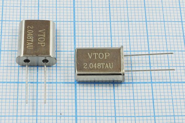 Кварцевый резонатор 2,048 МГц - 2048 HC49U S 20 1Г (VTOR)