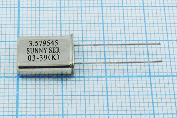 Кварцевый резонатор 3,579545 МГц - 3579,545 HC49U S 25 SA[SUNNY] 1Г (SUNNY SER)