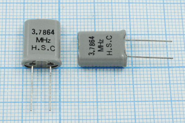 Кварцевый резонатор 3,7864 МГц - 3786,4 HC49U 16 1Г +SL (HSC)