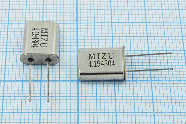 Кварцевый резонатор 4,194304 МГц - 4194,304 HC49U 30 1Г (MIZU)