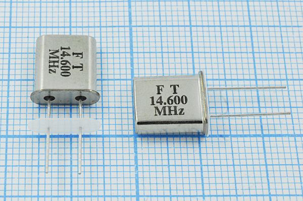 Кварцевый резонатор 14,6 МГц - 14600 HC49U1 S 30 30/-20~70C T[HC-49T] 1Г +IS