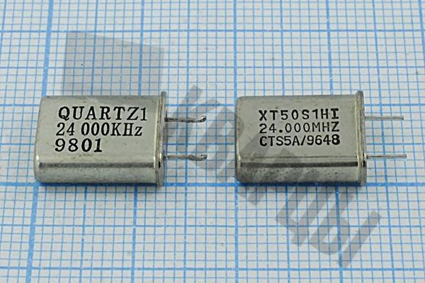 Кварцевый резонатор 24 МГц - 24000 HC49U 1Г (разная)