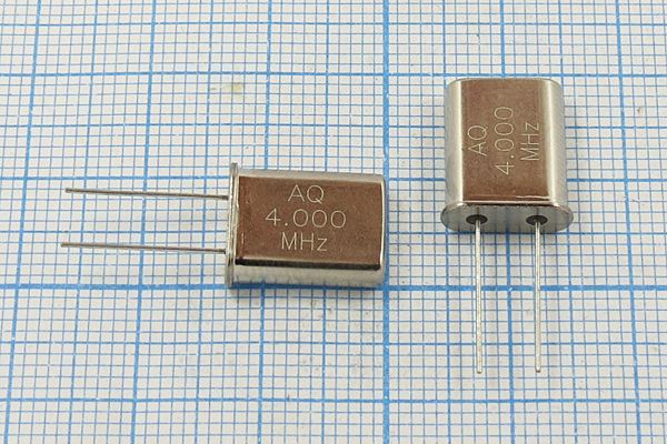 Кварцевый резонатор 4 МГц - 4000 HC49U 30 30 30/-20~70C 1Г (AQ4.000MHz)