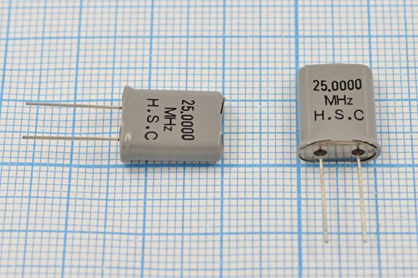 Кварцевый резонатор 25 МГц - 25000 HC49U 18 3Г +SL (H.S.C 25.0000MHz)