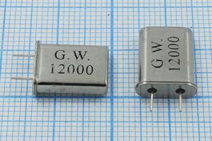 Кварцевый резонатор 12 МГц - 12000 HC49U S 30 1Г 4мм (G.W)