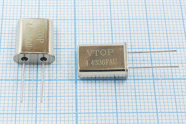 Кварцевый резонатор 4,433619 МГц - 4433,619 HC49U 16 20 1Г (VTOP)