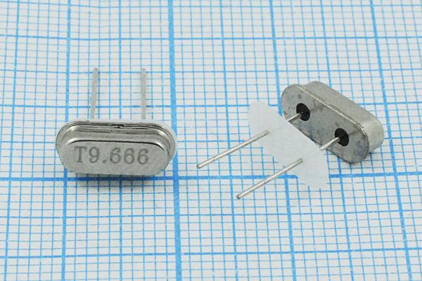 Кварцевый резонатор 9,666 МГц - 9666 HC49S3 S 20 30/-20~70C S[FT] 1Г +IS (T)