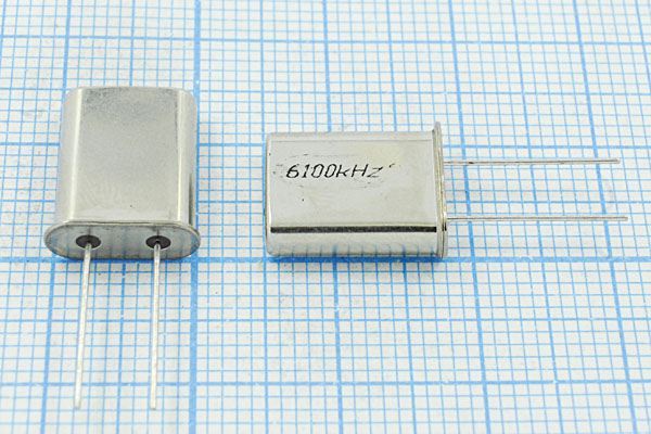 Кварцевый резонатор 6,1 МГц - 6100 HC49U S 30 40/-40~70C РП97МД-8ВТ 1Г