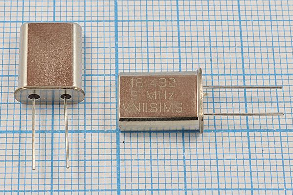 Кварцевый резонатор 18,432 МГц - 18432 HC49U S 15 30/-40~70C РПК01МД-6ВС 1Г