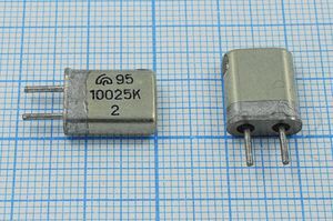 Кварцевый резонатор 10,025 МГц - 10025 HC25U МА 1Г Кварцевый резонатор 10,025 МГц - 10025 HC25U МА 1Г