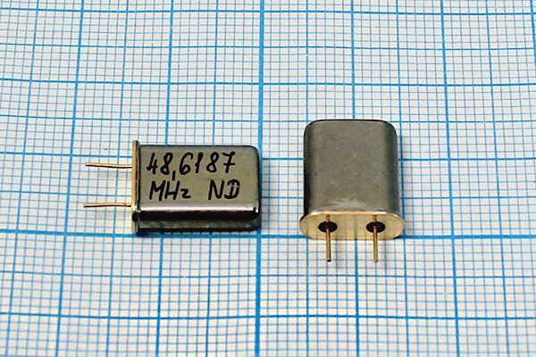 Кварцевый резонатор 48,6187 МГц - 48618,7 HC49U 32 3Г 5мм (48,6187МHz ND)