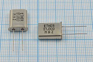 Кварцевый резонатор 27 МГц - 27000 HC49U 16 30 1Г (ETHER) Кварцевый резонатор 27 МГц - 27000 HC49U 16 30 1Г (ETHER)