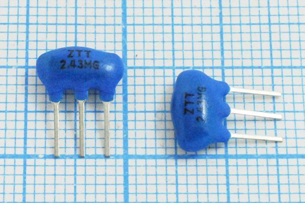 Кварцевый резонатор 2,43 МГц - 2430 C09x5x07P3 5000 ZTT2,43MG 3P