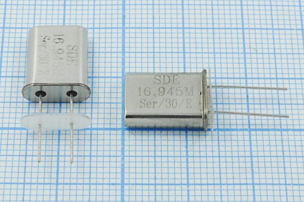 Кварцевый резонатор 16,945 МГц - 16945 HC49U S 10 30/-40~85C 49U[SDE] 1Г +IS