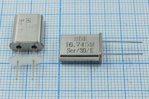 Кварцевый резонатор 16,745 МГц - 16745 HC49U S 10 30/-40~85C 49U[SDE] 1Г +IS