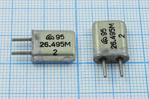 Кварцевый резонатор 26,495 МГц - 26495 HC25U МА 3Г (26.495М)
