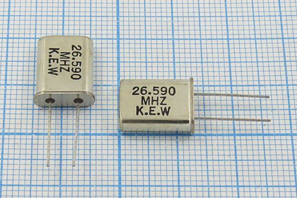 Кварцевый резонатор 26,59 МГц - 26590 HC49U 20 3Г (KEW)