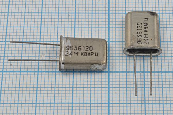Кварцевый резонатор 24 МГц - 24000 HC18U РК374МД 3Г (24М Кварц)