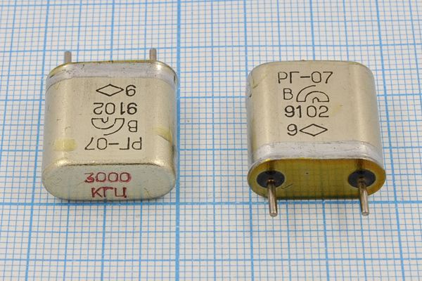 Кварцевый резонатор 3 МГц - 3000 HC6U 15 20/-10~60C РГ07БА-6АП 1Г